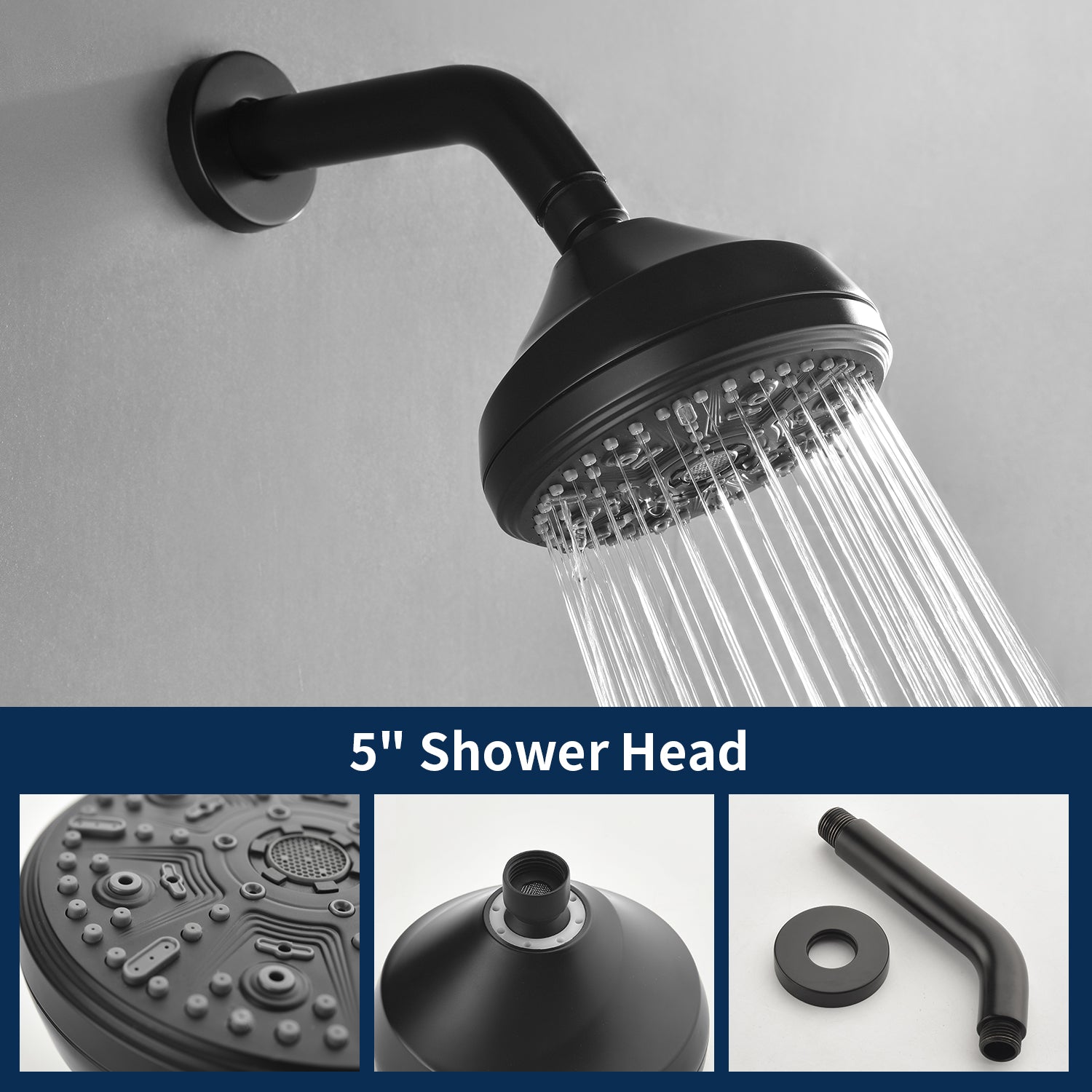 Two-Cross Handle Diverter Tub and Shower Set with ABS 10-Spray Head Shower