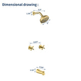 Two-Cross Handle Diverter Tub and Shower Set with ABS 10-Spray Head Shower