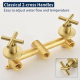 Two-Cross Handle Diverter Tub and Shower Set with ABS 10-Spray Head Shower