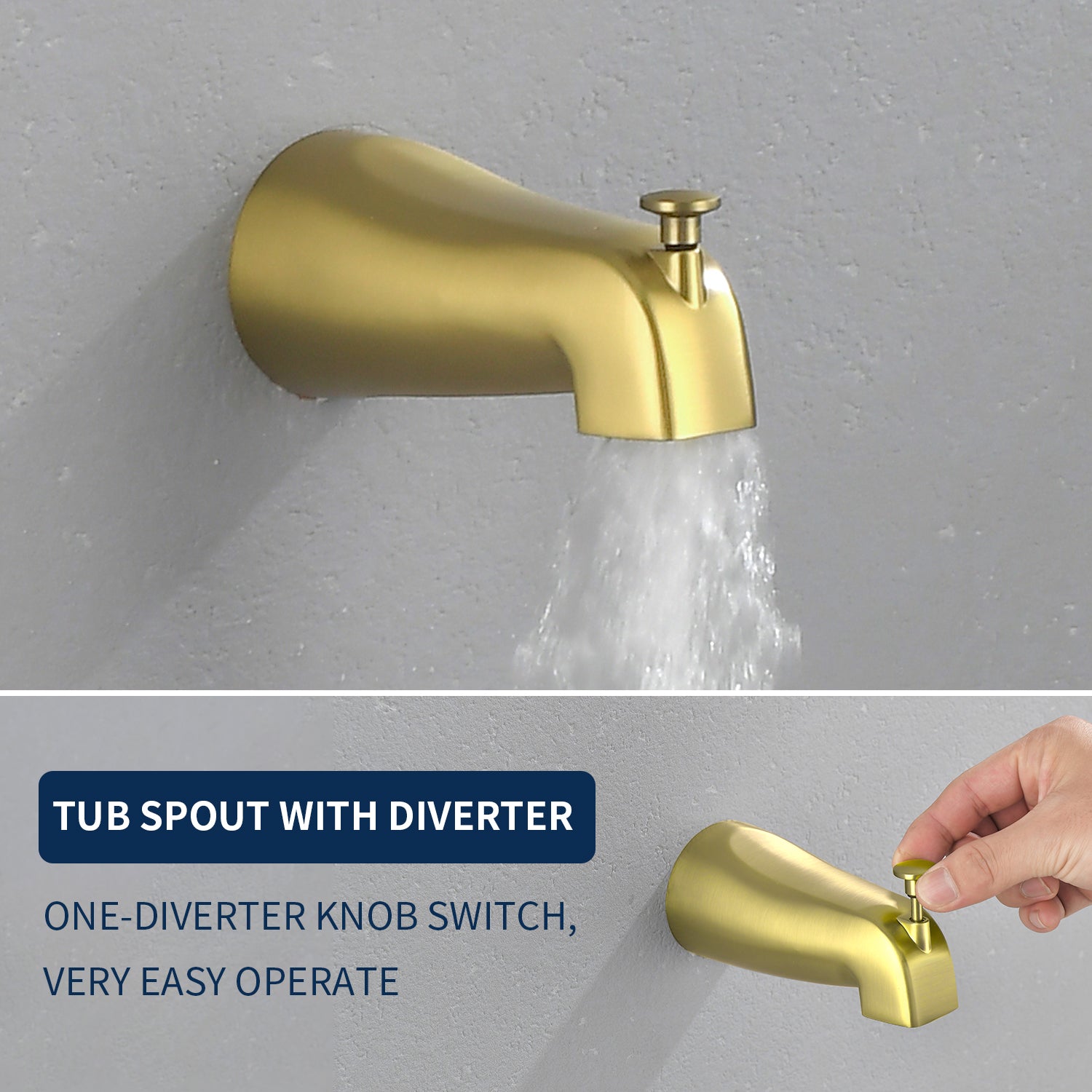 Two-Cross Handle Diverter Tub and Shower Set with ABS 10-Spray Head Shower