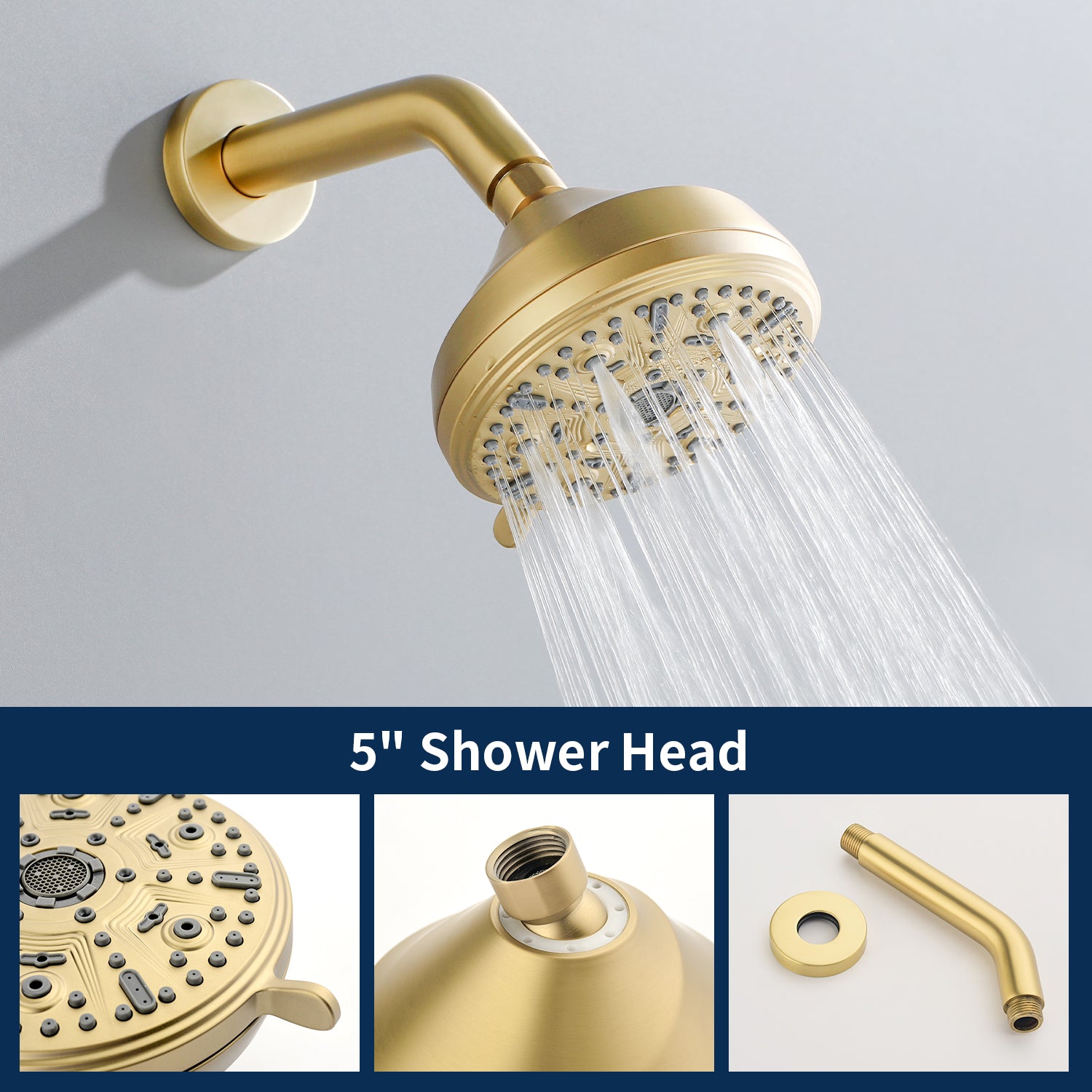 Two-Cross Handle Diverter Tub and Shower Set with ABS 10-Spray Head Shower
