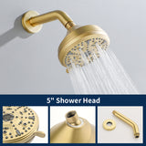 Two-Cross Handle Diverter Tub and Shower Set with ABS 10-Spray Head Shower