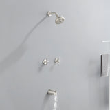 Two-Cross Handle Diverter Tub and Shower Set with ABS 10-Spray Head Shower