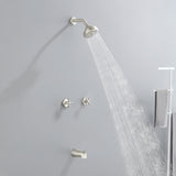 Two-Cross Handle Diverter Tub and Shower Set with ABS 10-Spray Head Shower
