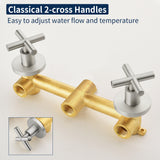 Two-Cross Handle Diverter Tub and Shower Set with ABS 10-Spray Head Shower
