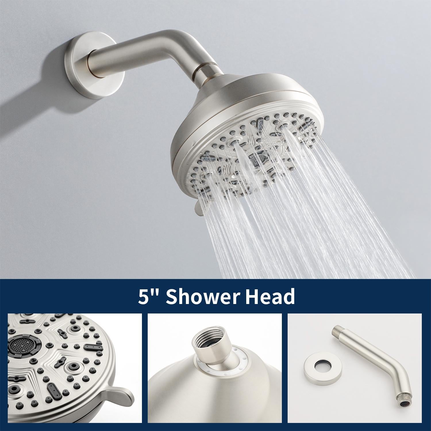 Two-Cross Handle Diverter Tub and Shower Set with ABS 10-Spray Head Shower