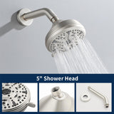 Two-Cross Handle Diverter Tub and Shower Set with ABS 10-Spray Head Shower