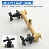 Diverter Tub and Shower Trim Kit with 2-Cross Handle,10 Spray Handheld Shower