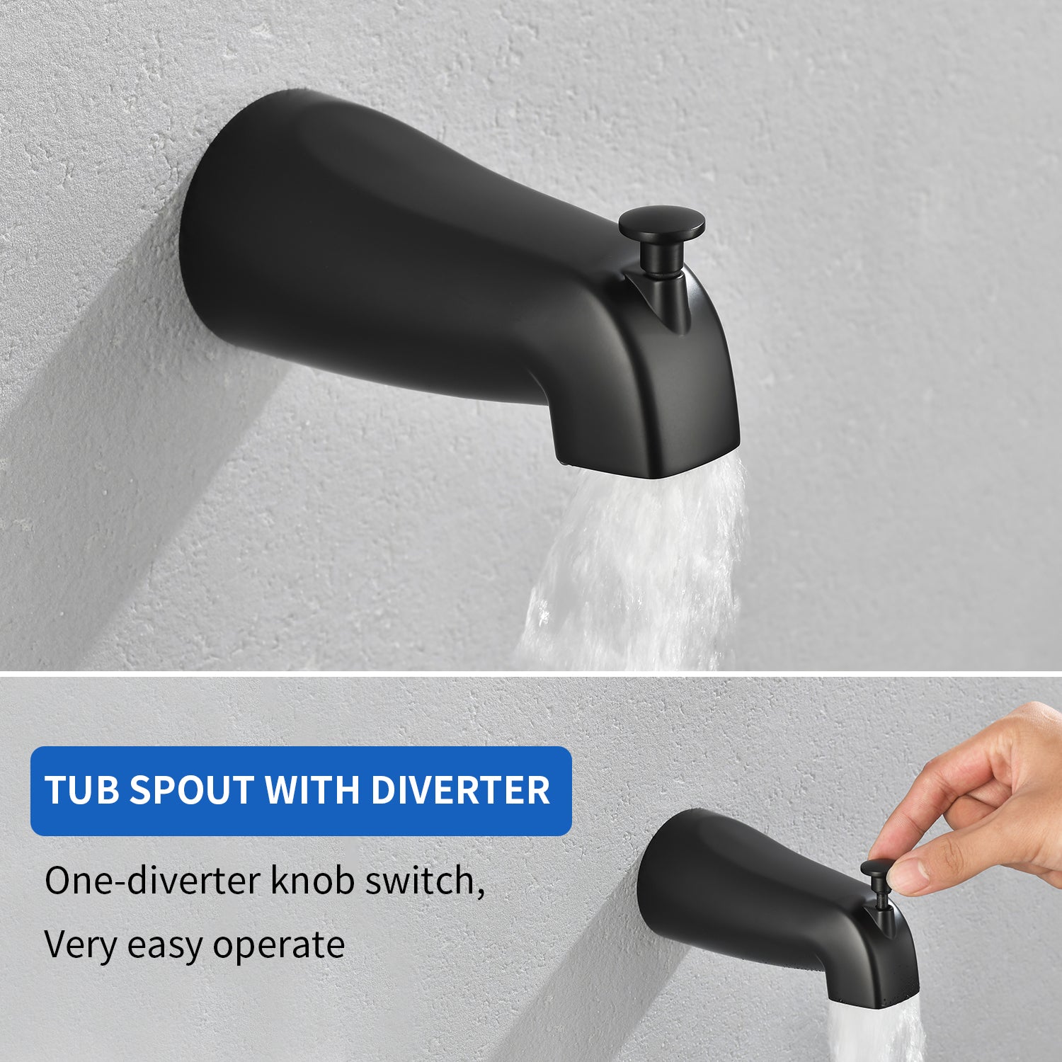 Diverter Tub and Shower Trim Kit with 2-Cross Handle,10 Spray Handheld Shower
