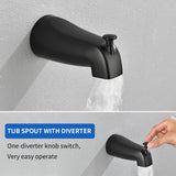 Diverter Tub and Shower Trim Kit with 2-Cross Handle,10 Spray Handheld Shower
