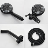 2-Head Shower Trim Kit with 5-Setting Handheld Sprayer and Cross Handle in Matte Black | Brushed Nickel | Brushed Gold