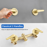 2-Head Shower Trim Kit with 5-Setting Handheld Sprayer and Cross Handle in Matte Black | Brushed Nickel | Brushed Gold