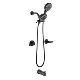 High pressure 5-Mode Dual 2 in 1 Wall mounted Shower System Combo with tub spout and cross handle