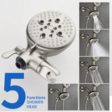 High pressure 5-Mode Dual 2 in 1 Wall mounted Shower System Combo with tub spout and cross handle