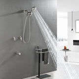 High pressure 5-Mode Dual 2 in 1 Wall mounted Shower System Combo with tub spout and cross handle