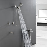 High pressure 5-Mode Dual 2 in 1 Wall mounted Shower System Combo with tub spout and cross handle