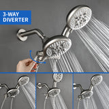 High pressure 5-Mode Dual 2 in 1 Wall mounted Shower System Combo with tub spout and cross handle