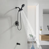 6-Spray Dual Shower Faucet Set with Tub Spout 2-in-1 Shower head and Handheld Shower