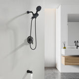 6-Spray Dual Shower Faucet Set with Tub Spout 2-in-1 Shower head and Handheld Shower