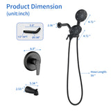 6-Spray Dual Shower Faucet Set with Tub Spout 2-in-1 Shower head and Handheld Shower