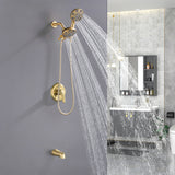 6-Spray Dual Shower Faucet Set with Tub Spout 2-in-1 Shower head and Handheld Shower