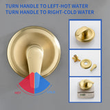 6-Spray Dual Shower Faucet Set with Tub Spout 2-in-1 Shower head and Handheld Shower