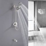 6-Spray Dual Shower Faucet Set with Tub Spout 2-in-1 Shower head and Handheld Shower