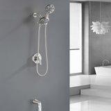 6-Spray Dual Shower Faucet Set with Tub Spout 2-in-1 Shower head and Handheld Shower