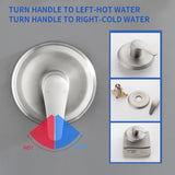 6-Spray Dual Shower Faucet Set with Tub Spout 2-in-1 Shower head and Handheld Shower