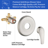 6-Spray Dual Shower Faucet Set with Tub Spout 2-in-1 Shower head and Handheld Shower