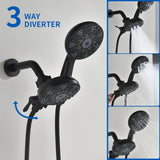 2 Handles Tub and Shower Faucet Set 6-Function High Pressure Dual Shower System with Tub Spout