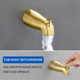 2 Handles Tub and Shower Faucet Set 6-Function High Pressure Dual Shower System with Tub Spout