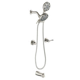 2 Handles Tub and Shower Faucet Set 6-Function High Pressure Dual Shower System with Tub Spout