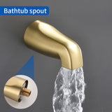 3 Handles Tub Shower Faucet with Round 6-Spray 2 In 1 Dual Shower Head and Tub Spout