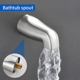 3 Handles Tub Shower Faucet with Round 6-Spray 2 In 1 Dual Shower Head and Tub Spout