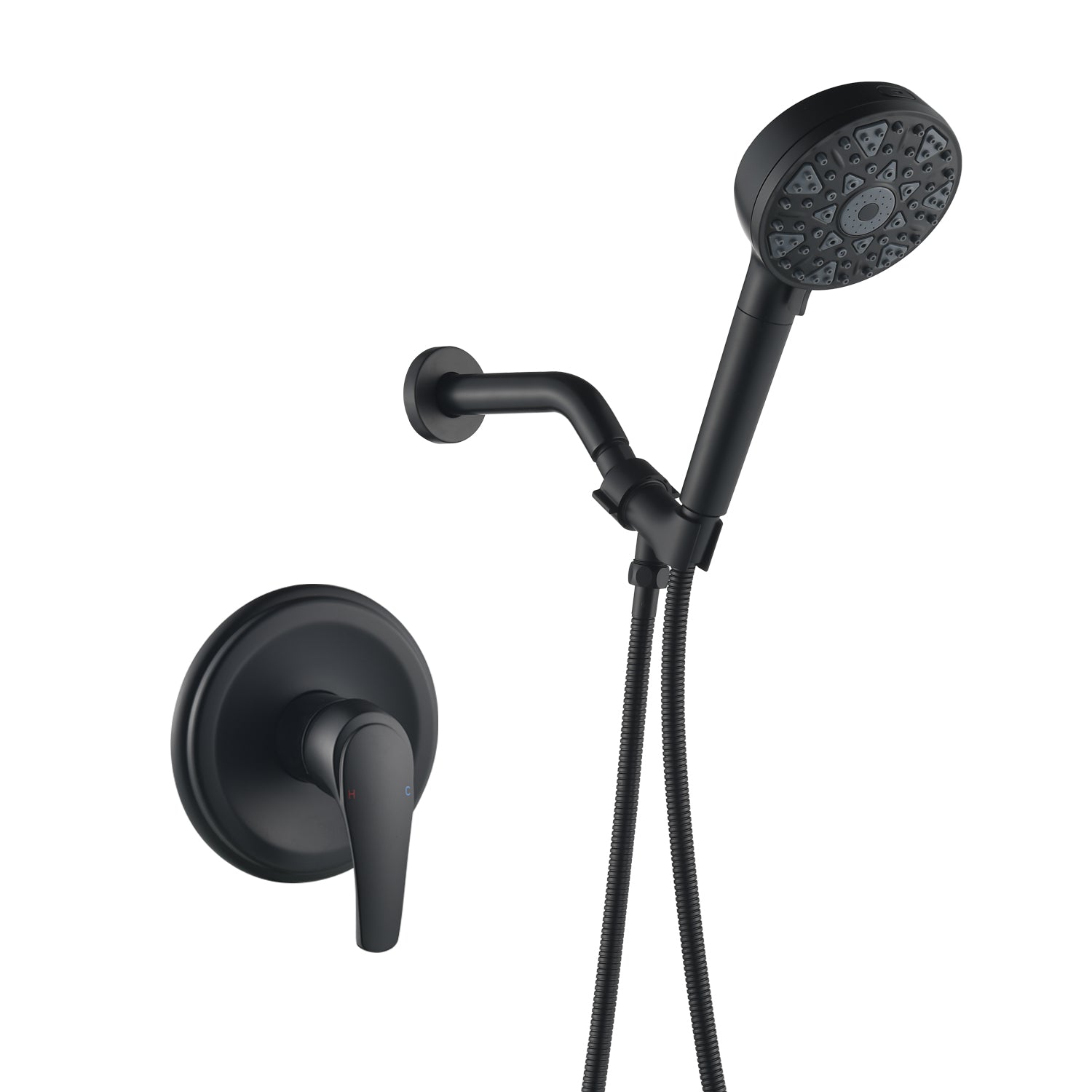 Wall Mounted Adjustable High Pressure 7-Spray Settings Filtered Handheld Shower with Valve