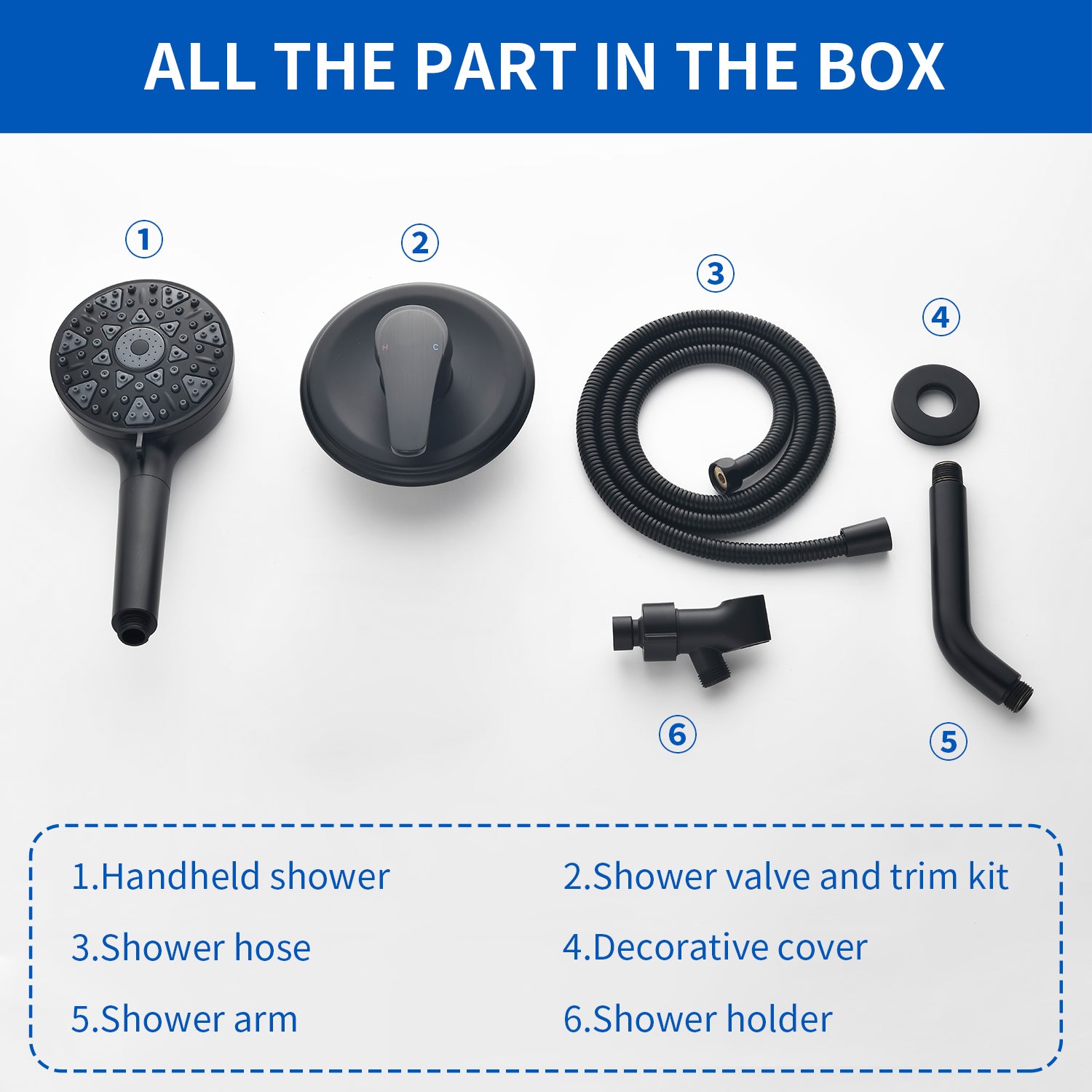Wall Mounted Adjustable High Pressure 7-Spray Settings Filtered Handheld Shower with Valve