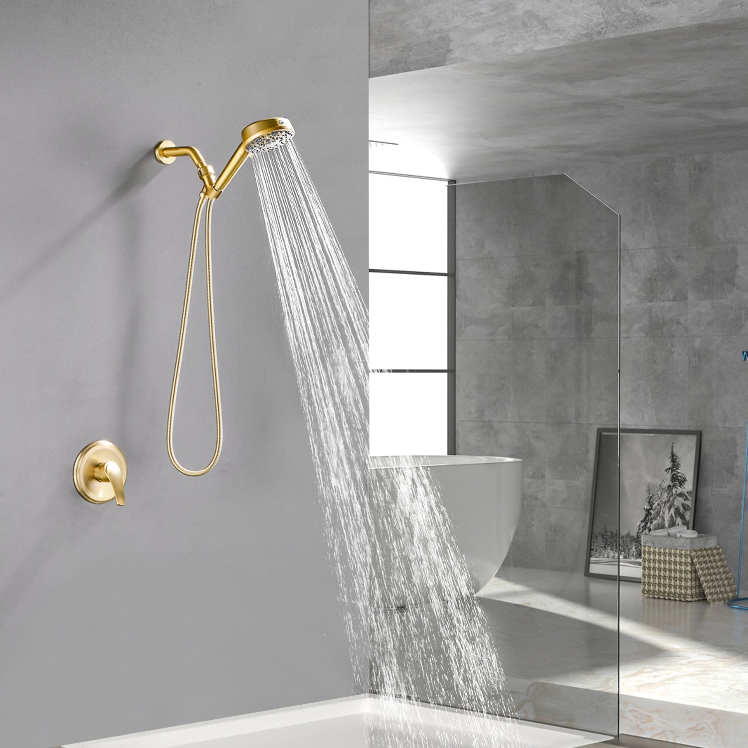 Wall Mounted Adjustable High Pressure 7-Spray Settings Filtered Handheld Shower with Valve