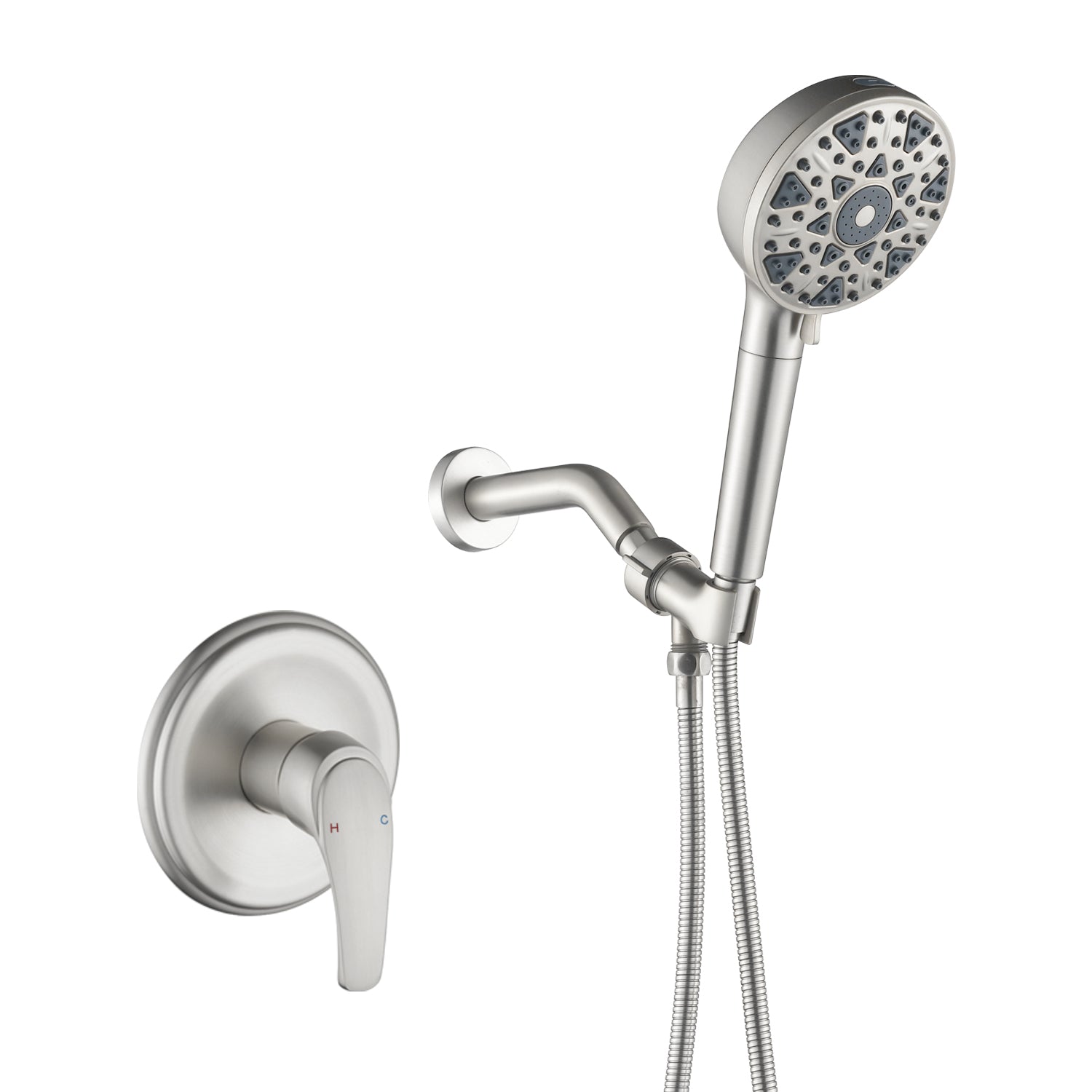 Wall Mounted Adjustable High Pressure 7-Spray Settings Filtered Handheld Shower with Valve