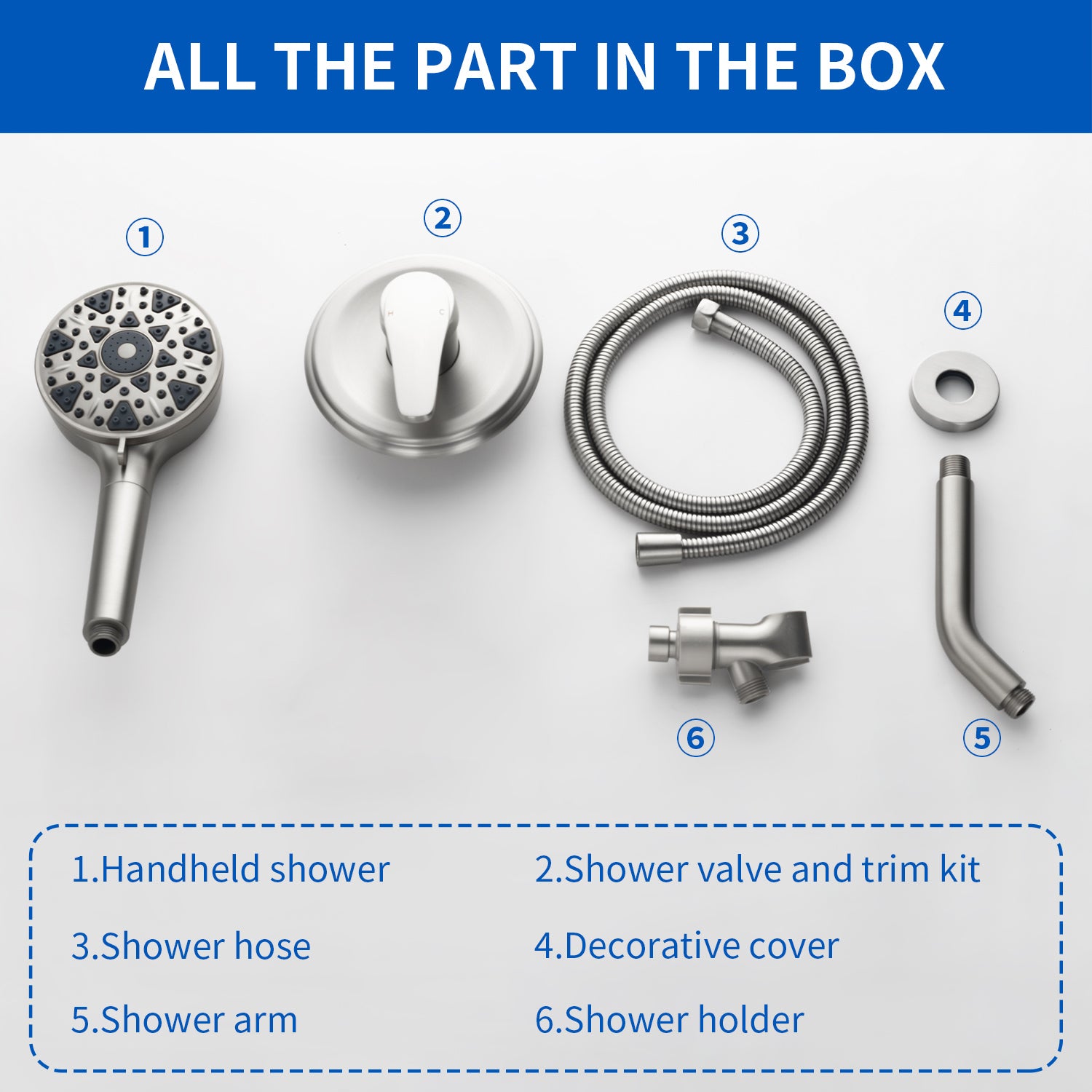 Wall Mounted Adjustable High Pressure 7-Spray Settings Filtered Handheld Shower with Valve