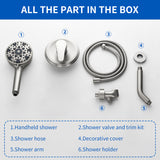 Wall Mounted Adjustable High Pressure 7-Spray Settings Filtered Handheld Shower with Valve