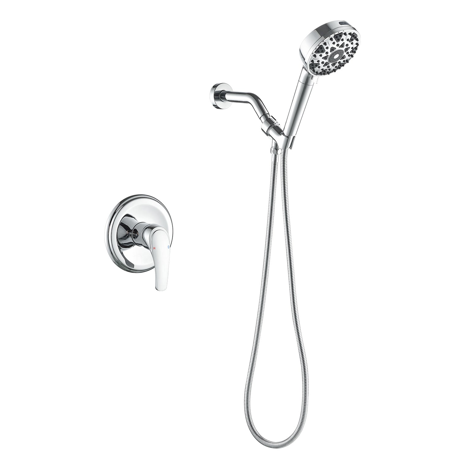 Wall Mounted Adjustable High Pressure 7-Spray Settings Filtered Handheld Shower with Valve