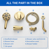 Tub and shower faucet kit with 7 functions 4.7-inch filtered hand shower valve included