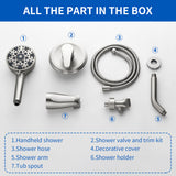 Tub and shower faucet kit with 7 functions 4.7-inch filtered hand shower valve included