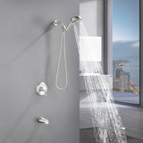 Tub and shower faucet kit with 7 functions 4.7-inch filtered hand shower valve included