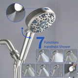Tub and shower faucet kit with 7 functions 4.7-inch filtered hand shower valve included