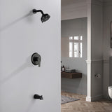 5Inch Tub Shower Faucet Set with 6-Spray Shower Head Wall Mounted Shower Trim Kit with Diverter Bath Spout