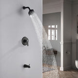 5Inch Tub Shower Faucet Set with 6-Spray Shower Head Wall Mounted Shower Trim Kit with Diverter Bath Spout