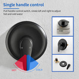 5Inch Tub Shower Faucet Set with 6-Spray Shower Head Wall Mounted Shower Trim Kit with Diverter Bath Spout
