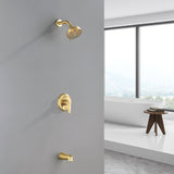 5Inch Tub Shower Faucet Set with 6-Spray Shower Head Wall Mounted Shower Trim Kit with Diverter Bath Spout
